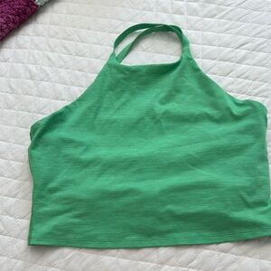 Outdoor Voices Green Fitted Crop Tank Top